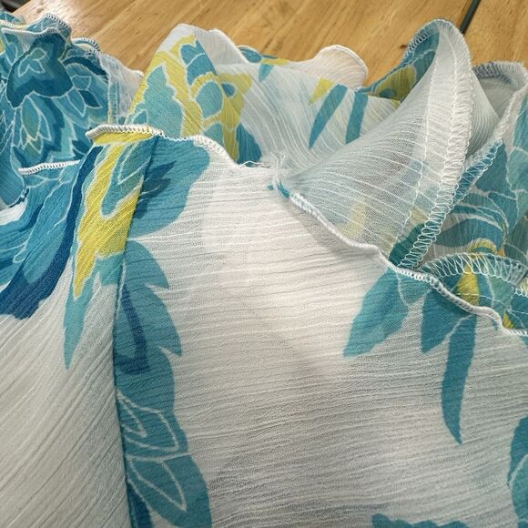 Vtg. Cato Maxi Skirt Floral Print 90s Y2K Fairy Cottage Sheer Sz. M Ruffled‎ Hem - Picture 8 of 10